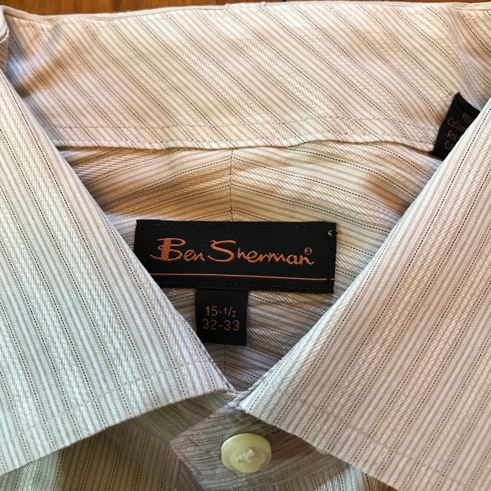 BEN SHERMAN Striped Crisp Dress Shirt